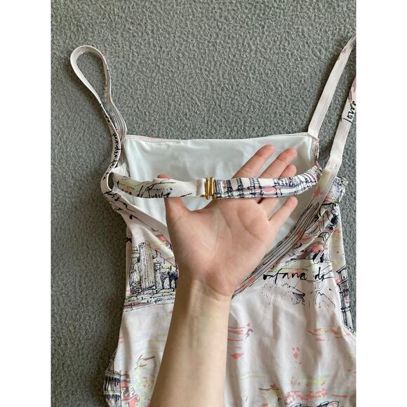 Emilia Wickstead Scarlett One Piece Large Italian City Art Print Pink Swimsuit - Picture 9 of 16